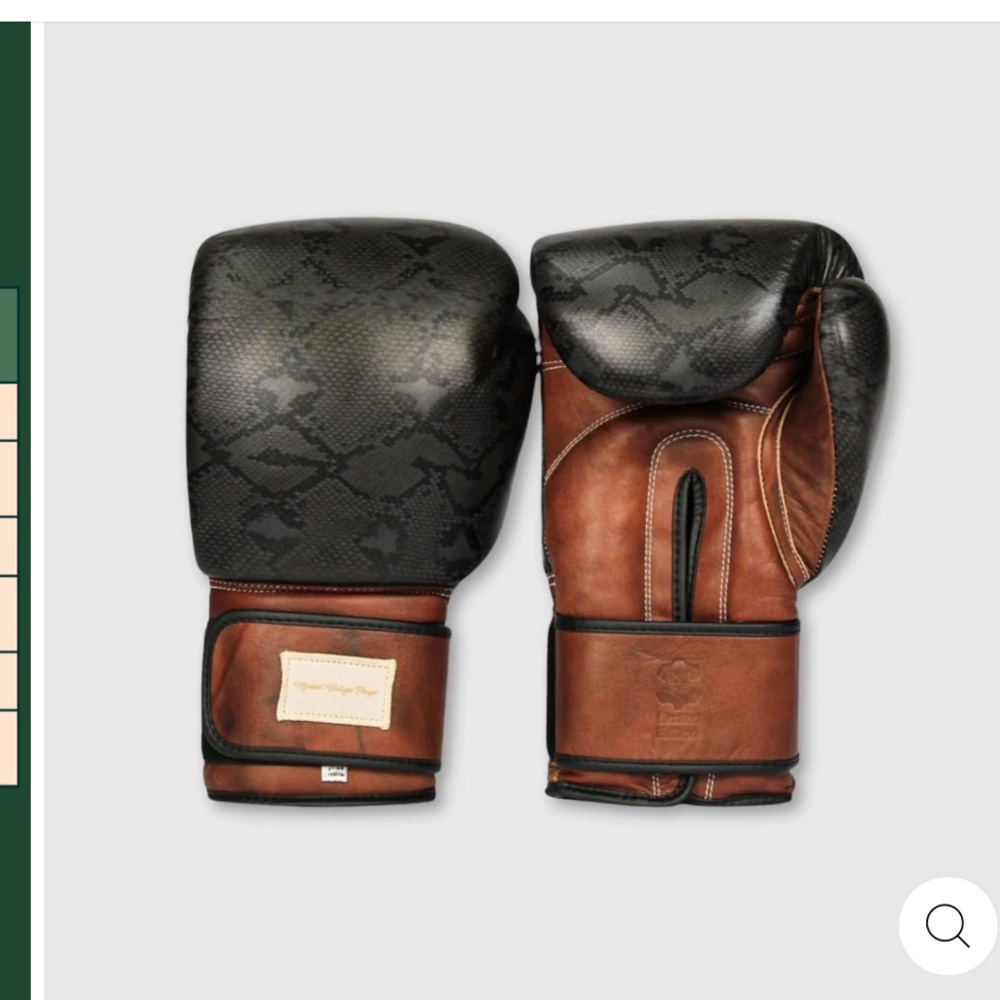 PRO BLACK PYTHON PRINT LEATHER BOXING GLOVES (STRAP UP) LIMITED EDITION MVP